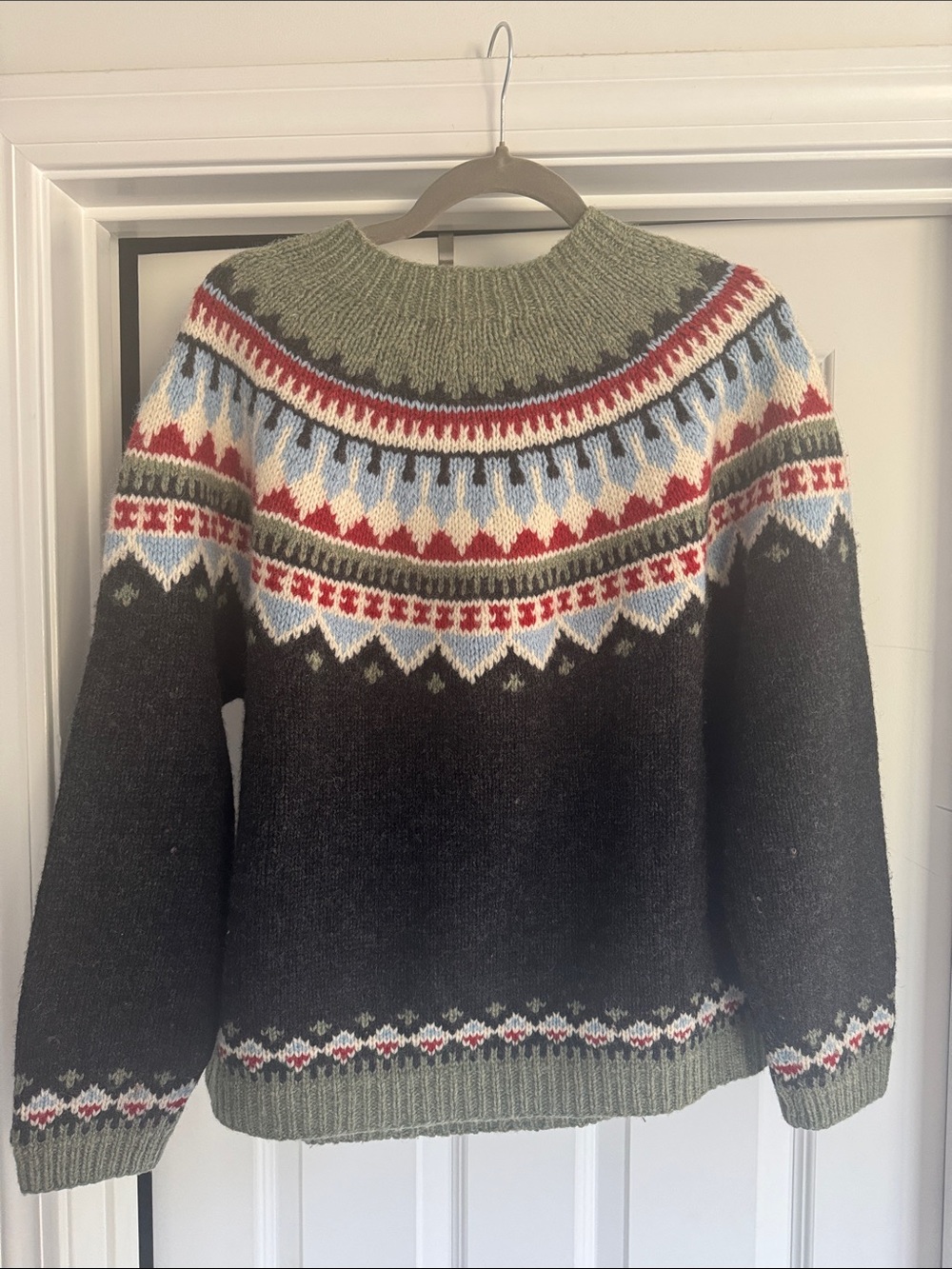 Eddie Bauer Fair Isle sweater Wool Sweater Large